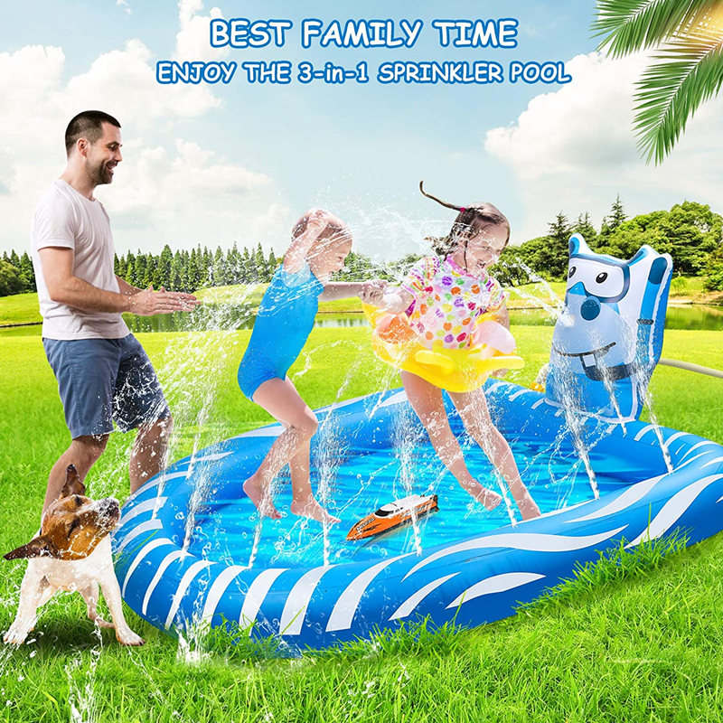 Inflatable Sprinkler Swimming Pool 3 in 1 Family Sized Outdoor Pool Inflatable Dinosaur Play Center child /adult