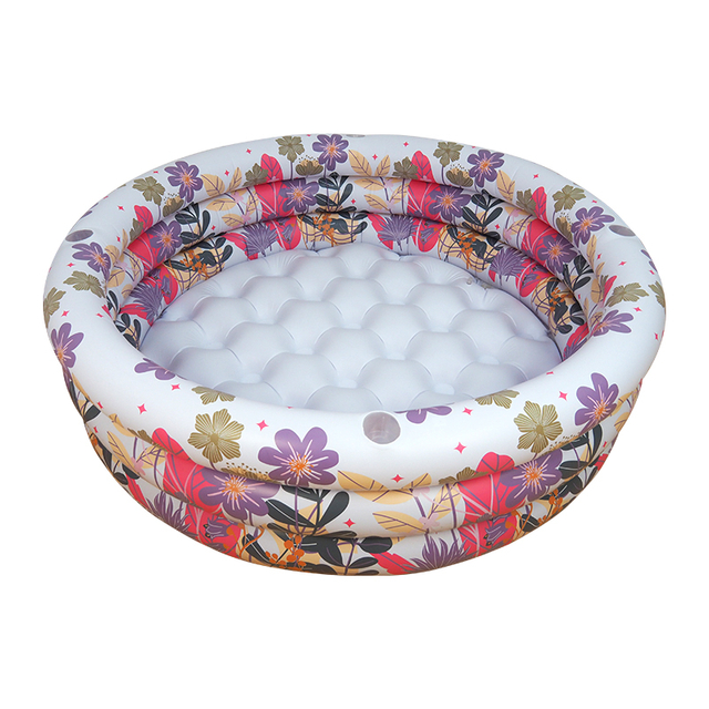Colorful print Kiddie Swimming Pool Blow Up 3 Rings Round Baby Padding Pool for Outside and Indoor print Inflatable Pool