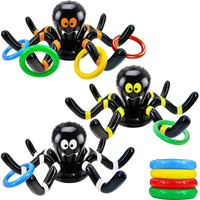 Inflatable Spider Toys for Halloween Witch Hat Ring Toss Game Halloween Party Games for Kids Adult