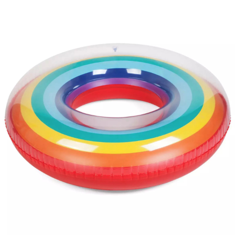 HOT Rainbow bottom print summer Pool Inflatable water toy Swim Ring Adult colorful Swim Ring