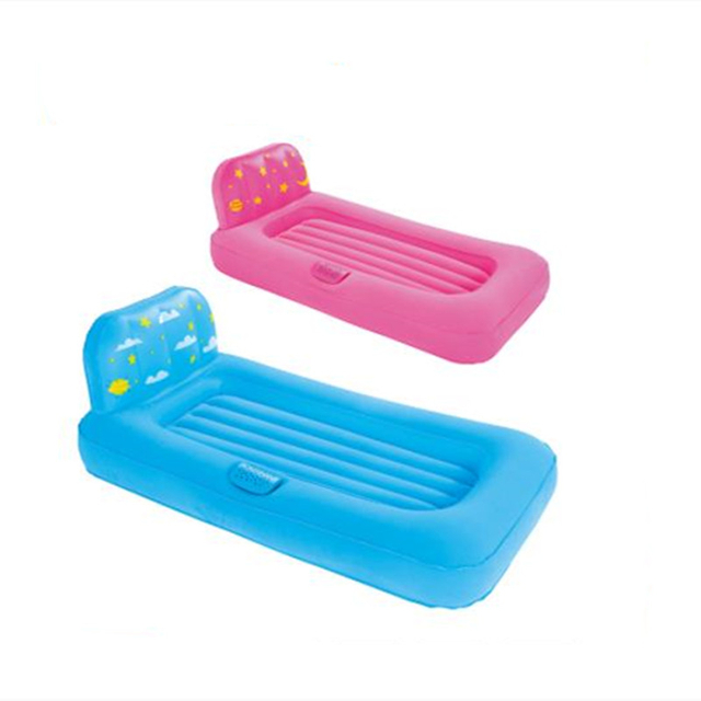 Comfortable and Custom Inflatable Funny Flocked Soft Sleeping Kids Airbed Air Mat for Children with sleeping light