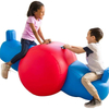  Heavy-Duty Vinyl Giant Inflatable Seesaw Rocker with Handles and Backrests for Two Kids