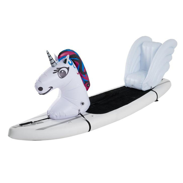 Stand Up Floats Inflatable Toy Unicorn and seat Easily attaches to Any SUP Paddle Board with Removable Universal Harness, White, Large