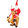 New Christmas Style Funny Cartoon Doll Costume Cosplay Reindeer Dress Up Riding Deer Santa Claus Inflatable Clothes for Adults