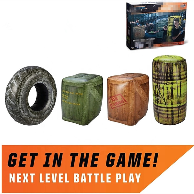 Inflatable Battlezone Battle Royale Set (4 Piece) - Compatible with Nerf, Laser X, X-Shot and Boomco