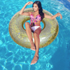 Swim Inflatable Gold Silver Ring WIth Glitter