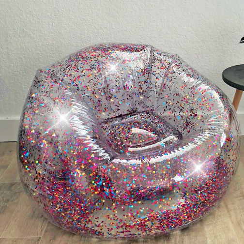New Design Inflatable Chairs for Adults Bag Air Sofa Waterproof Glitter Bag Inflatable Chair for Beach Party Home Office