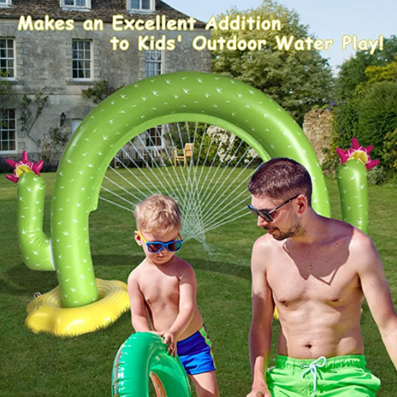 Inflatable Cactus Sprinkler for Kids Outdoor Lawn Summer Magical Arch Water Play Splash Sprinkler Garden Toys for Kids