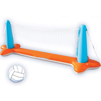 Inflatable Pool Float Set Volleyball Net & Basketball Hoops for Kids and Adults Swimming Game Toy