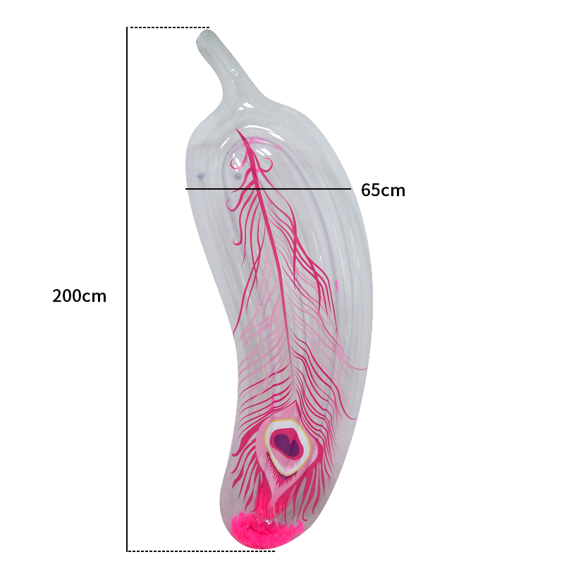 New design pink Vinyl Peacock Feather shape water party toys Pool Float for adults pool lounge