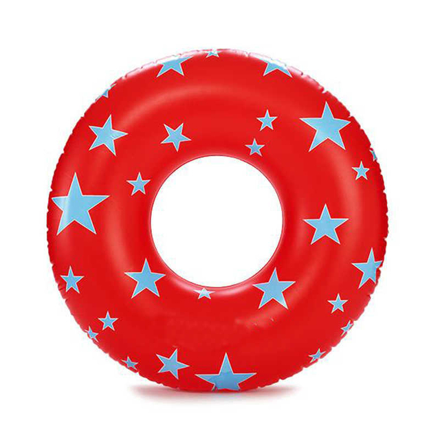 New Colorful Star Print Inflatable Tube Swim Ring for Adults Kids Five-pointed star Safety Swim Circle Water Play Equipment