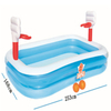 Inflatable Swimming Pool with Basketball Hoops,Parents Kids Paddling Pools,Garden Outdoor Above Ground Kiddie Pools