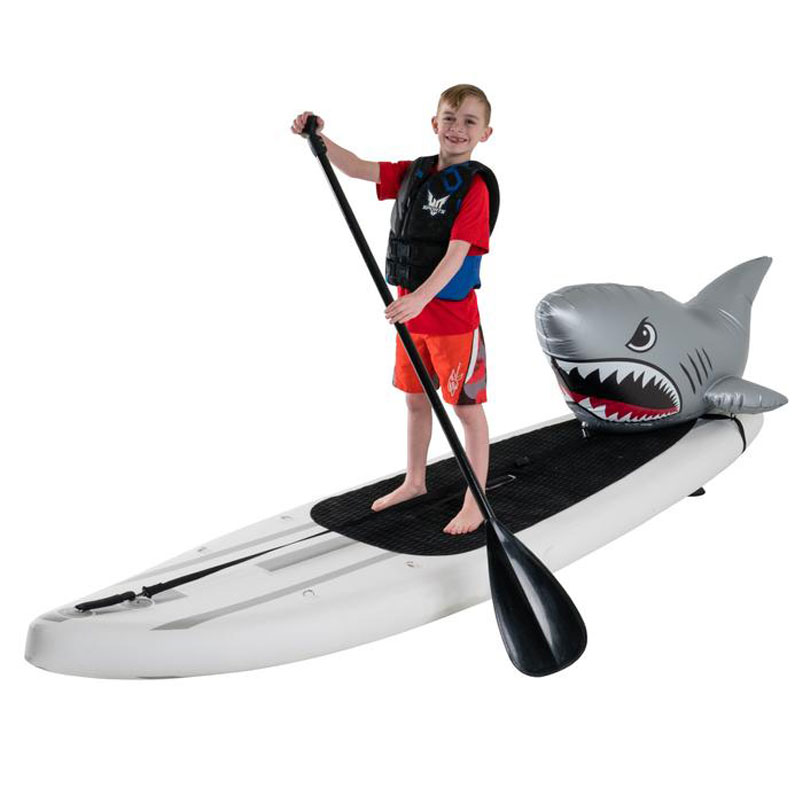 Stand Up Floats Inflatables to Transform Your SUP Paddle Board animal shark kids board with seat