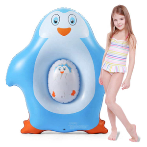 Inflatable Pool Float Fun Funny Blow up Swimming Pool Lounge Raft Summer Beach Floaty Party Toy Penguin with Ball