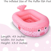 Inflatable Kiddie Pool, Puffer Fish Baby Swimming Pool with Inflatable Soft Floor, Water Play Inflatable Bathtub Ball pit 