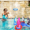 Inflatable Pool Ring Toss Game Toys Floating Swimming Pool Ring with 8 Pcs Rings for Multiplayer Water Pool Games Kid Family