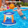 Inflatable Pool Float Set Volleyball Net & Basketball Hoops for Kids and Adults Swimming Game Toy