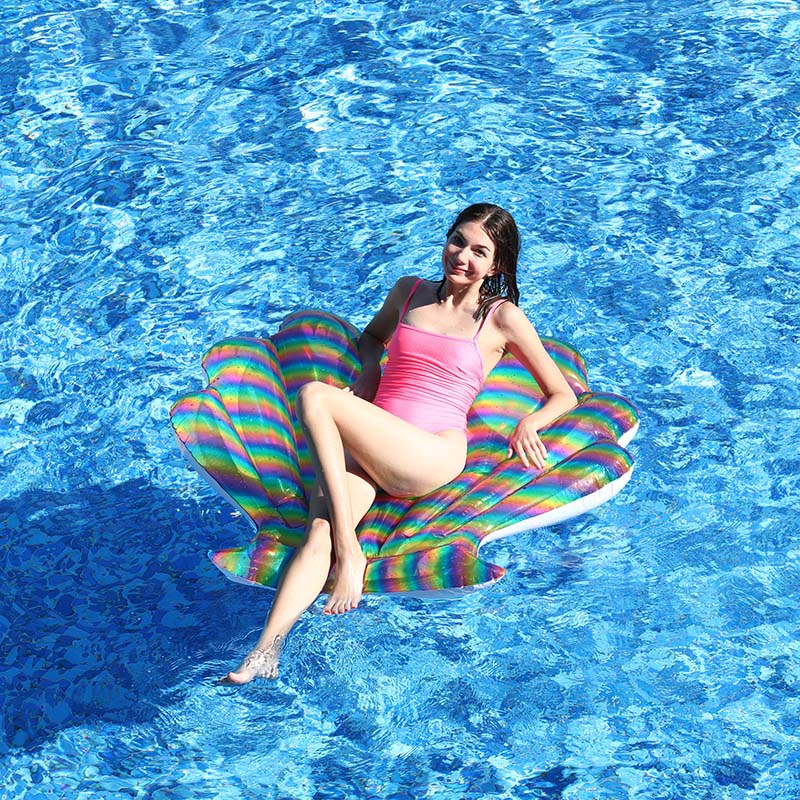 New Design Summer Water Play Toys Inflatable Colorful Seashell Pool Float