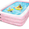 Inflatable Kiddie Pool, Puffer Fish Baby Swimming Pool with Inflatable Soft Floor, Water Play Inflatable Bathtub 