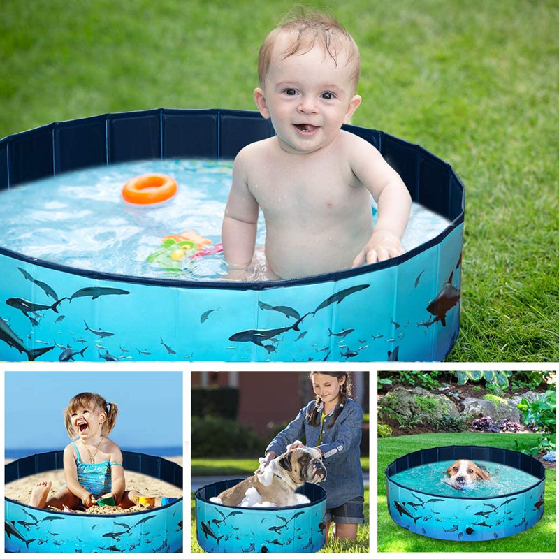 48‘’ Dog Paddling Pool Bath Pool Dog Pet Bathing Tub Thick Kiddie Pool for Dogs & Cats Slip-Resistant Collapsible Pet Pool for Outdoor & Indoor